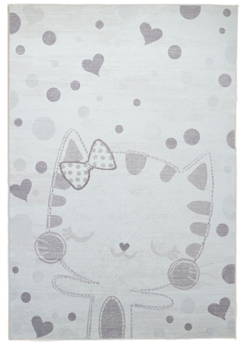 Zappy Kitty Kräm 140x200 cm Barnmatta