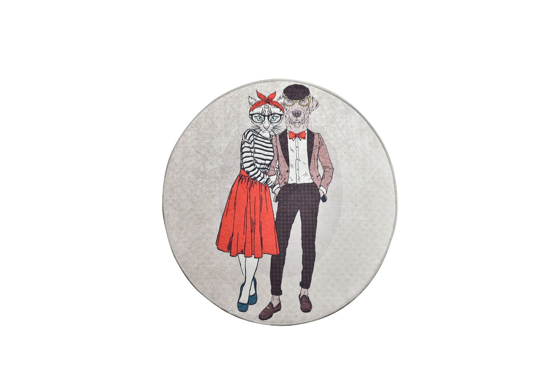 Coppia Matta Rund 140 cm - Flerfärgad/Sammet