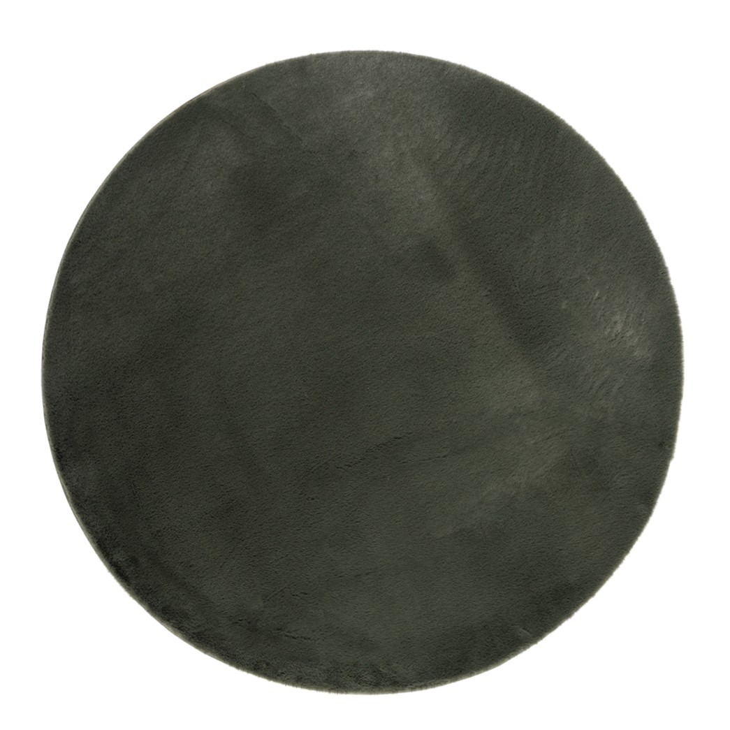 Eiderelle Grön Rund 80 cm Mjuk Päls-look Matta